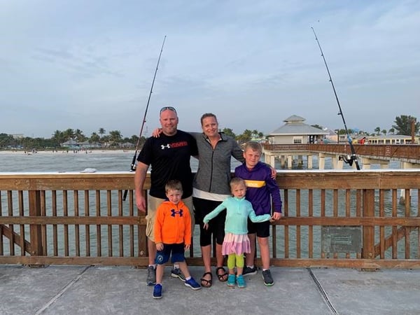 employee's family on incentive trip - Fishing on pier